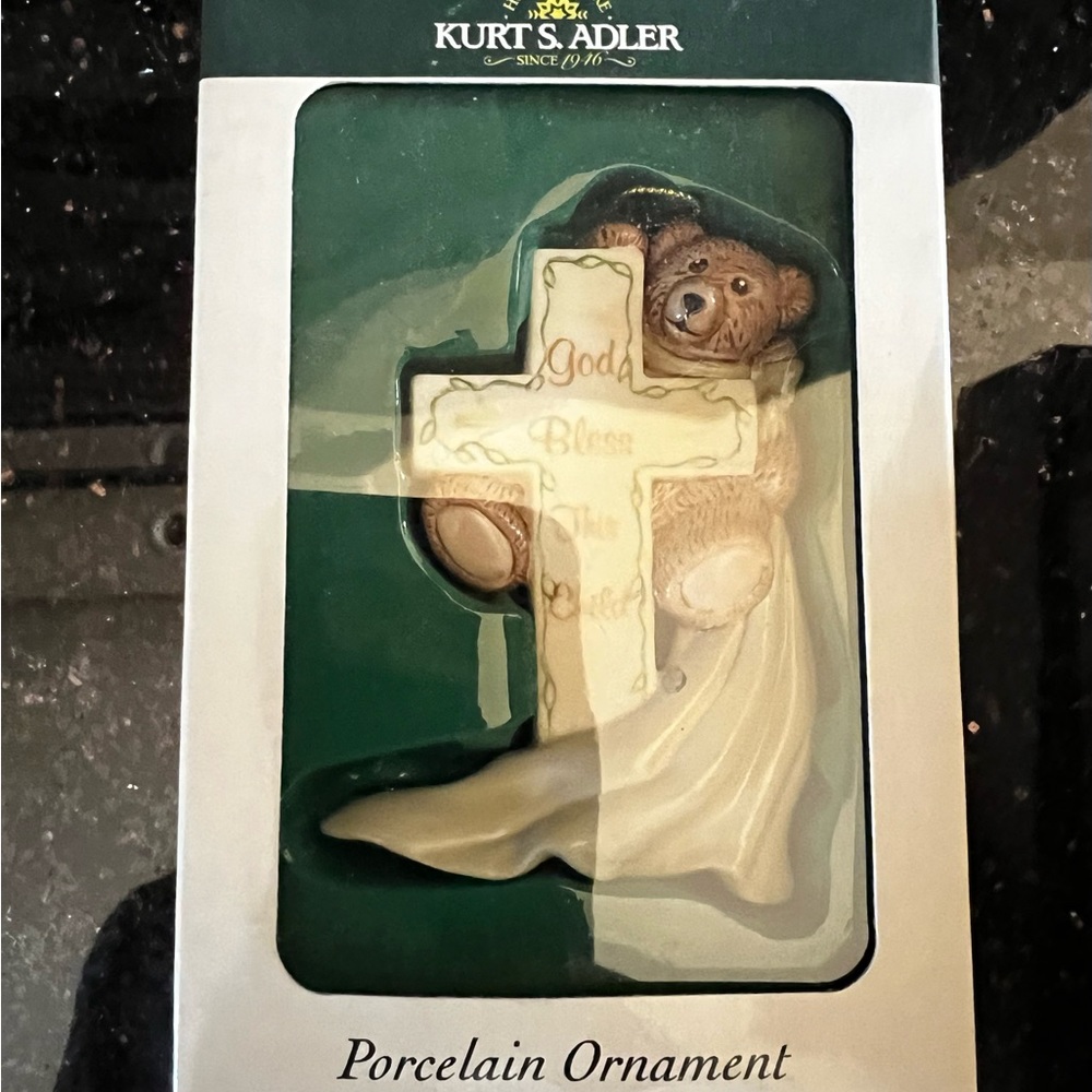 New Porcelain Ornament Angel Bear🧸 God Bless This Child
By Kurt S. Adler